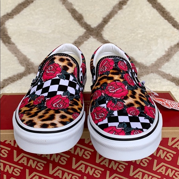 ••VANS CLASSIC SLIP ON ROSE/ANIMALCHCK TRWHT men’s - Picture 13 of 16